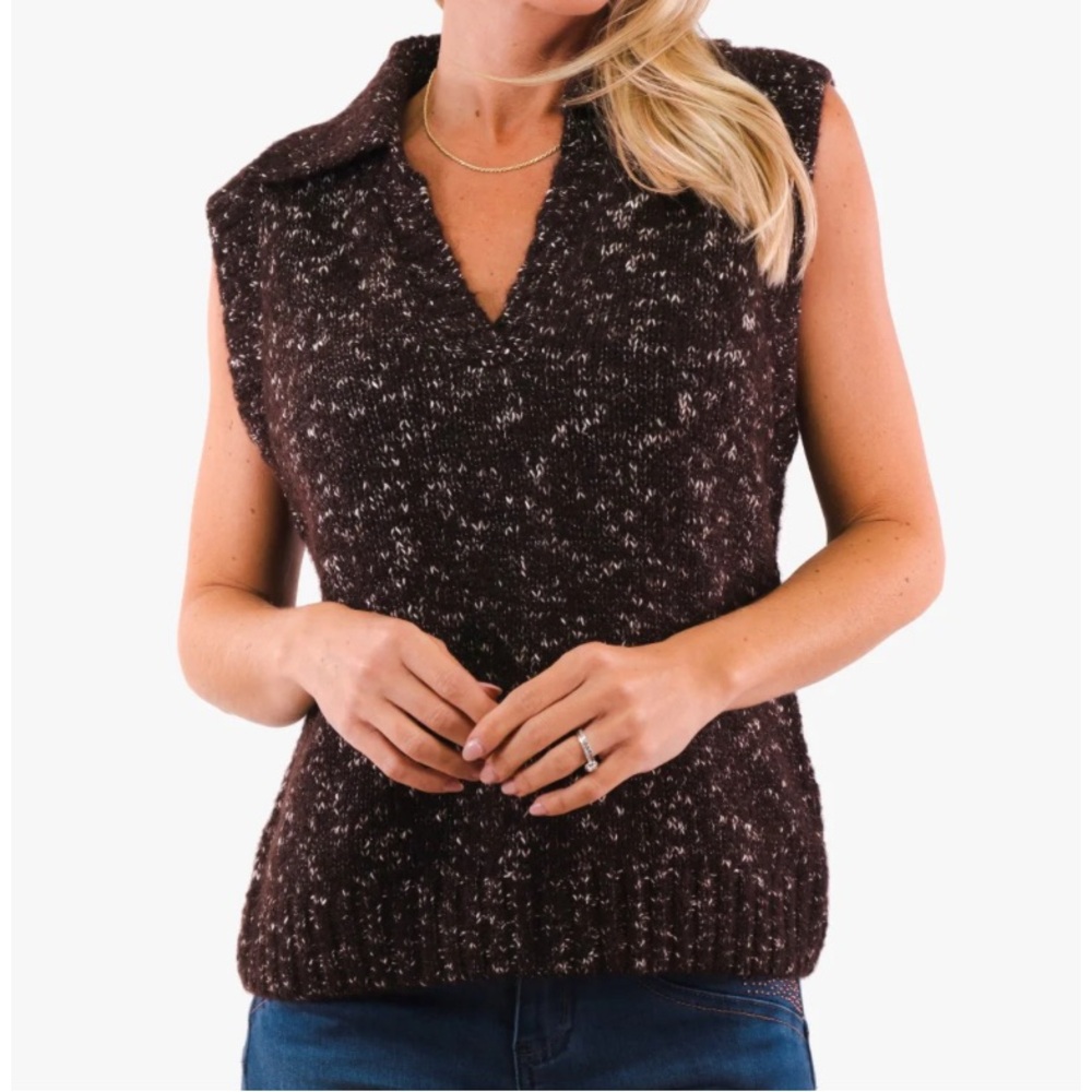 Part Two • Chocolate • Wool Blend • Sleeveless • Sweater Vest